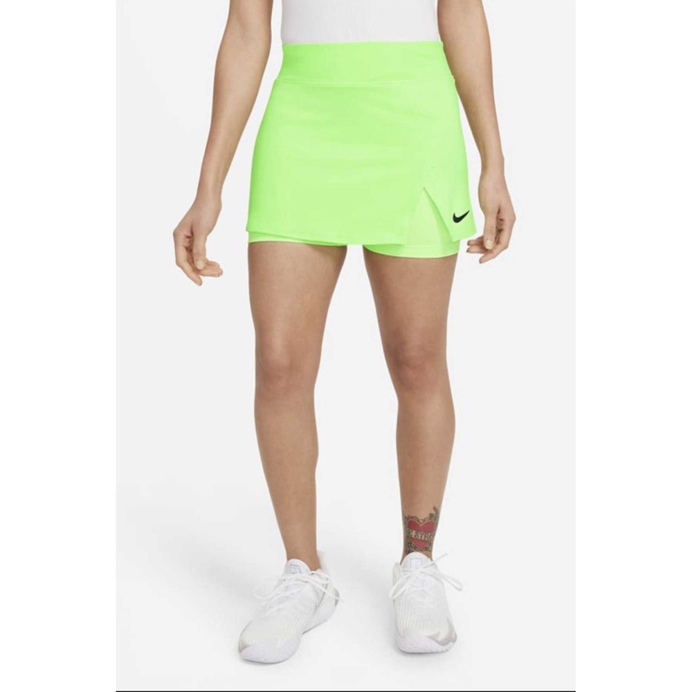 Nike Court Victory Tennis‎ Skort Neon Lime Green Dri-FIT Size Medium
